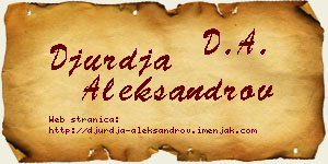 Đurđa Aleksandrov vizit kartica